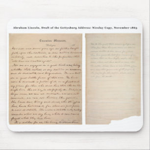 Alfombrilla De Ratón Dirección de Gettysburg Nicolay Copy (1863)