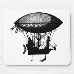Alfombrilla De Ratón Dirigible del pirata de Steampunk