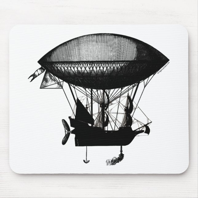 Alfombrilla De Ratón Dirigible del pirata de Steampunk (Frente)