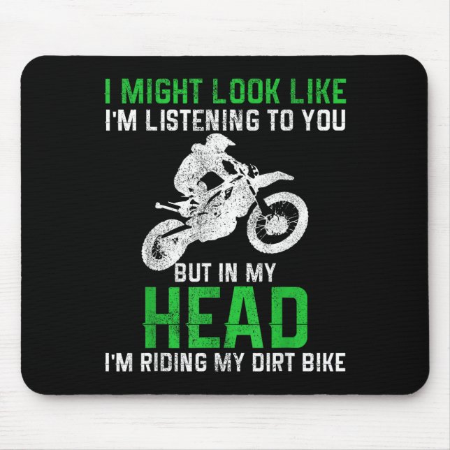 Alfombrilla De Ratón Dirt Bike Motocross Enduro Funny Quote Motorcycle  (Frente)