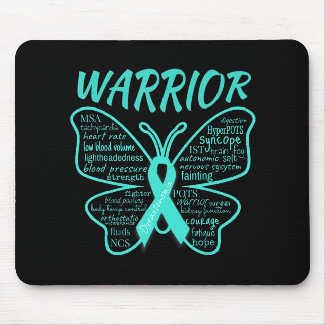 Alfombrilla De Ratón Disautonomia Awareness POTS HyperPOTS NCS Warrior (Frente)
