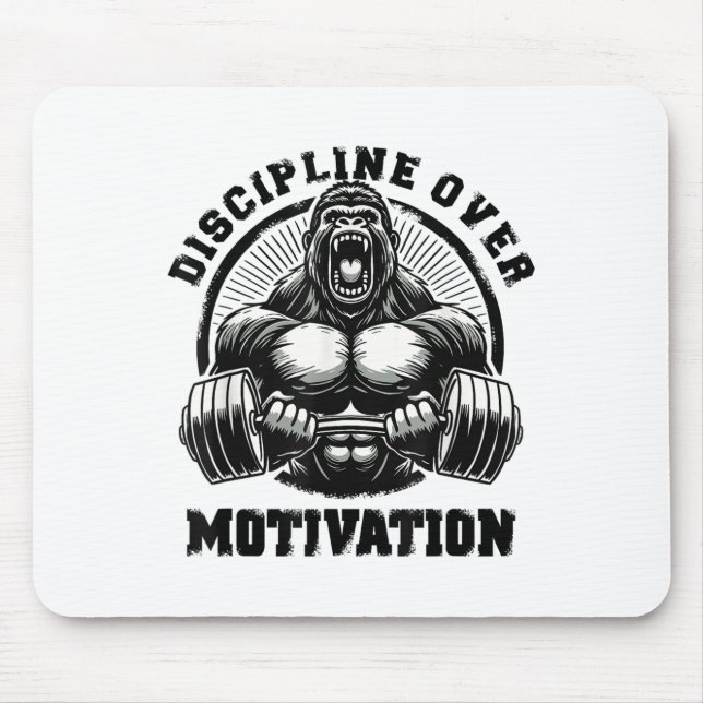 Alfombrilla De Ratón Discipline Over Motivation Weightlift Gym Quotes G (Frente)