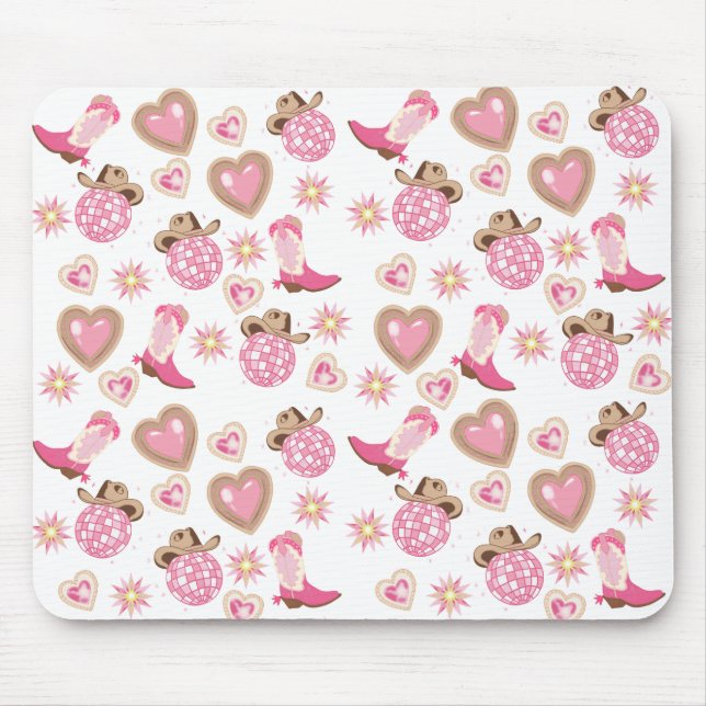 Alfombrilla De Ratón Disco Cowgirl Valentine Mouse Pad (Frente)