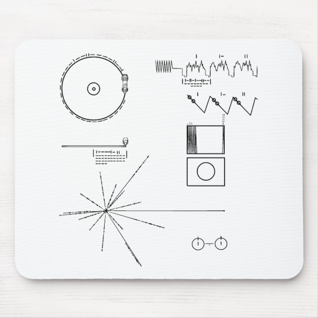 Alfombrilla De Ratón Disco de oro del viajero de la NASA (Frente)