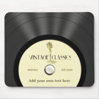 Alfombrilla De Ratón Disco de vinilo personalizado del micrófono del