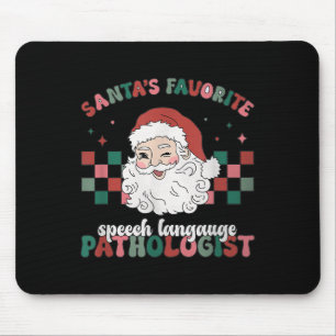 Alfombrilla De Ratón Discurso del lenguaje favorito de Santa Retro Navi