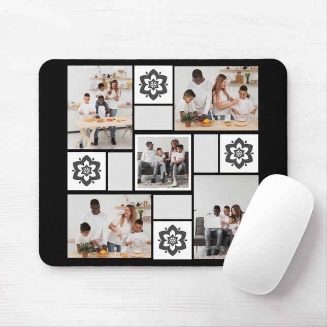 Alfombrilla De Ratón Diseñar su propio Collage de fotos Floral 5 (Con ratón)