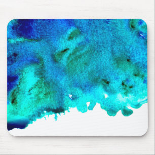 Alfombrilla De Ratón Diseño abstracto de acuarela azul en el océano