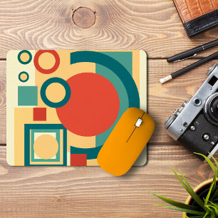 Alfombrilla De Ratón Diseño abstracto de estilo Risograph geométrico re