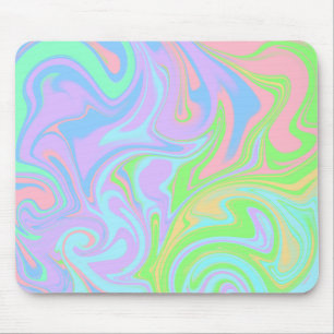 Alfombrilla De Ratón Diseño abstracto de Swirl Pink Blue Green