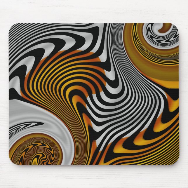Alfombrilla de ratón diseño abstracto naranja negr (Frente)