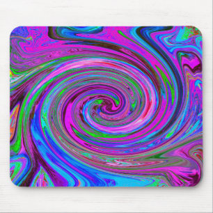 Alfombrilla De Ratón Diseño abstracto retro con remolino magenta colori