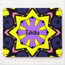 Alfombrilla De Ratón Diseño amarillo boho, morado, azul, rosa.