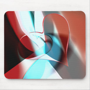 Alfombrilla De Ratón Diseño cardíaco simple, mezcla de tonos cristalino