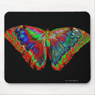 Alfombrilla De Ratón Diseño colorido de la mariposa contra el contexto