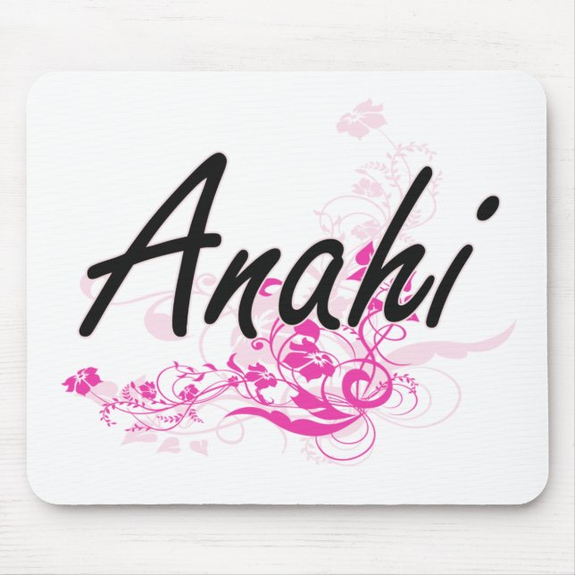 Alfombrilla De Ratón Diseño conocido artístico de Anahi con las flores (Frente)
