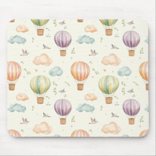Alfombrilla De Ratón Diseño de Acuarela con Patrón de Globo Aerostático