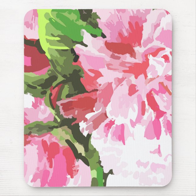 Alfombrilla De Ratón Diseño de acuarela floral rosa (Frente)