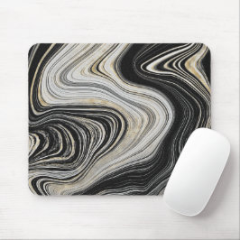 Alfombrilla De Ratón Diseño de Agate en Negro y Oro