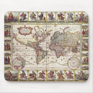 Alfombrilla De Ratón Diseño de amante de la historia del mapa del viejo