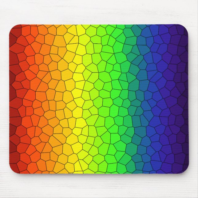 Alfombrilla De Ratón Diseño de arco iris abstracto de mosaico (Frente)
