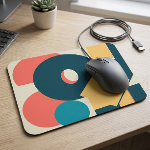 Alfombrilla De Ratón Diseño de Arte Geométrico Abstracto Retro con Riso