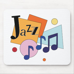Alfombrilla De Ratón Diseño de arte moderno de jazz colorido