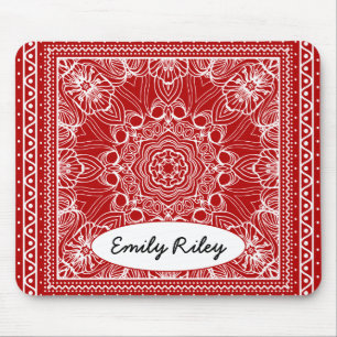 Alfombrilla De Ratón diseño de bandana roja y blanca