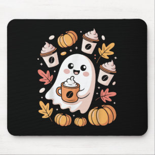 Alfombrilla De Ratón Diseño de barista fantasma de Halloween con café l