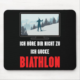 Alfombrilla De Ratón Diseño de Biatlón Invierno Deporte Saying Ski Skip