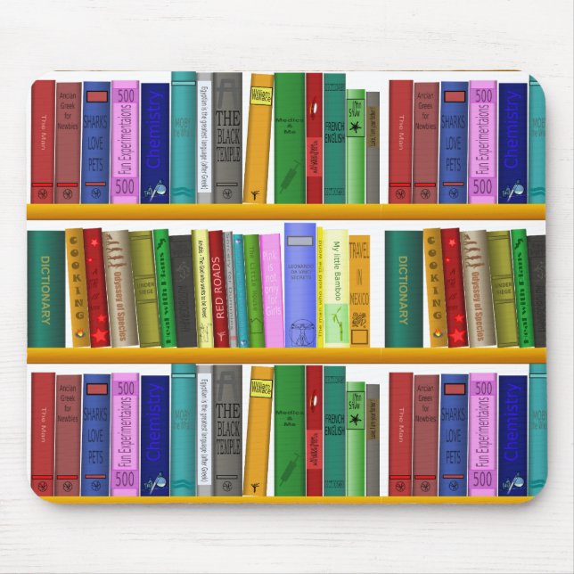 Alfombrilla De Ratón Diseño de biblioteca de personalizares (Frente)