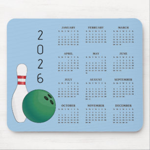 Alfombrilla De Ratón Diseño de bolos de bolera Calendario 2025 Alfombri