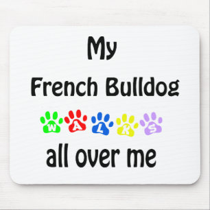 Alfombrilla De Ratón Diseño de caminatas de Bulldog en francés