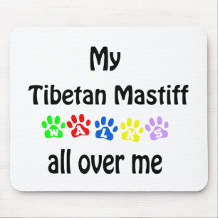 Alfombrilla De Ratón Diseño de caminatas de castiff tibetanas