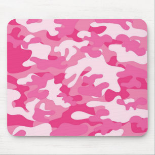 Alfombrilla De Ratón Diseño de camo rosa y blanco