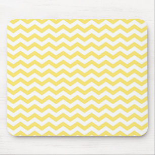 Alfombrilla De Ratón Diseño de Chevron en Amarillo Limón y Blanco