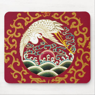 Alfombrilla De Ratón Diseño de cigüeñas y dragones chinos