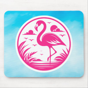 Alfombrilla De Ratón Diseño de círculo de verano de flamenco rosa-68730