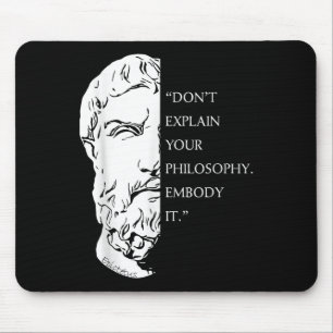 Alfombrilla De Ratón Diseño De Cita Filosófica Estatua _ Epictetus Sabi