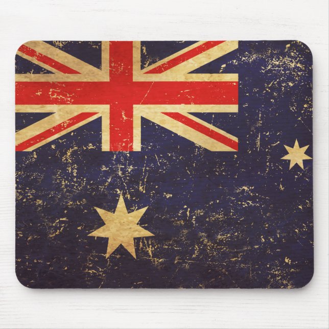 Alfombrilla De Ratón Diseño de cosecha de bandera de Australia (Frente)