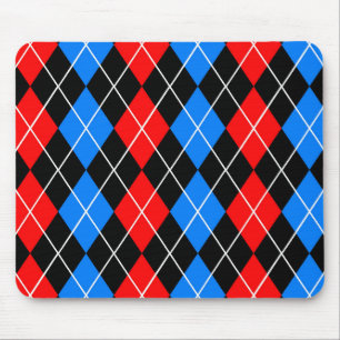 Alfombrilla De Ratón Diseño de cuadros escoceses Argyle rojo azul negro