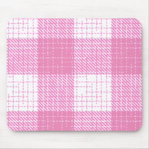 Alfombrilla De Ratón Diseño de cuadros escoceses atrevidos en rosa y bl