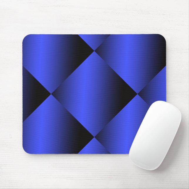 Alfombrilla De Ratón Diseño de degradado negro y azul brillante (Con ratón)