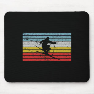 Alfombrilla De Ratón Diseño de deportes de esquí de estilo libre vintag