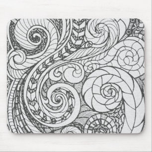 Alfombrilla De Ratón Diseño de doodle de arte ocupado personalizado par