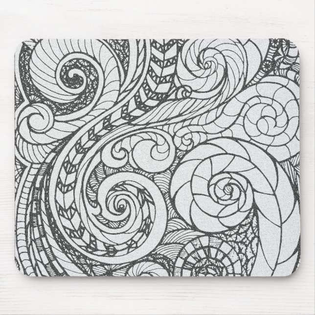 Alfombrilla De Ratón Diseño de doodle de arte ocupado personalizado par (Frente)