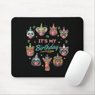 Alfombrilla De Ratón Diseño de fiesta de cumpleaños de animal salvaje d