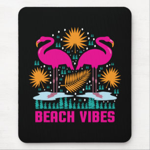 Alfombrilla De Ratón Diseño de Flamencos Rosas Beach Vibes