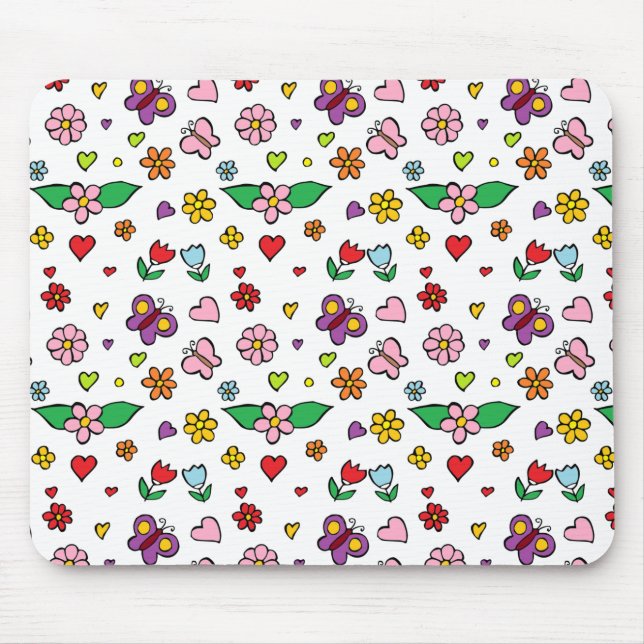 Alfombrilla De Ratón Diseño de flores maravillosas (Frente)