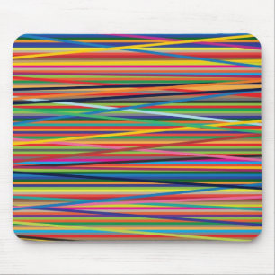 Alfombrilla De Ratón Diseño de franjas coloridas abstractas